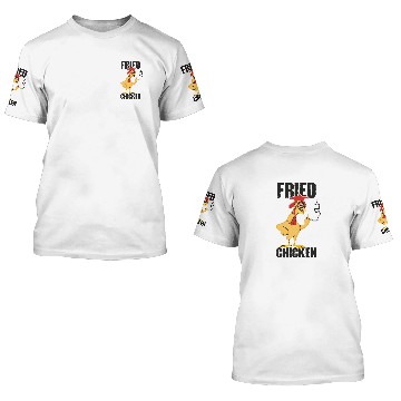 Discover Fried Chicken Drumstick Nuggets Wings Breadcrumbs 3D T Shirts