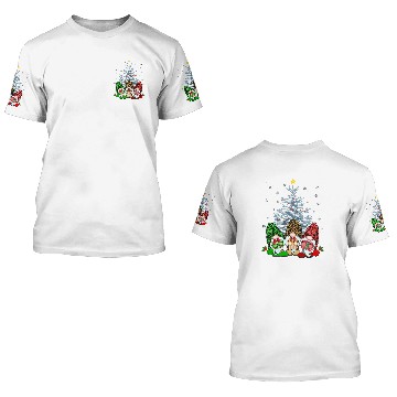 Discover Three Nordic Gnomes And Their Christmas TreeGift T 3D T Shirts