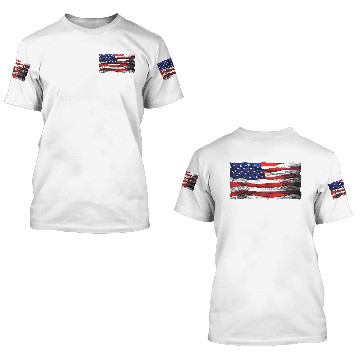 Discover American Flag Wood Style Black Stars and Stripes 3D T Shirts