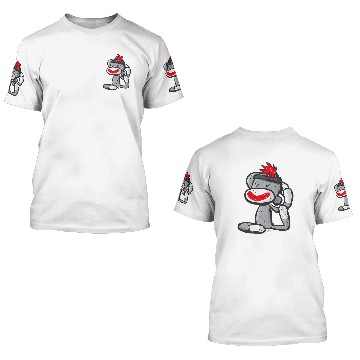 Discover Sock Monkey in Mermaid Pose Funny Yoga Asana Gift 3D T Shirts