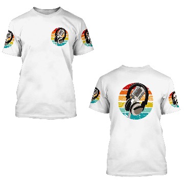 Discover Vintage Sunset microphone 3D T Shirts