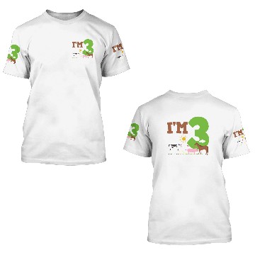 Discover 3rd Birthday Farm Animals 3D T Shirts