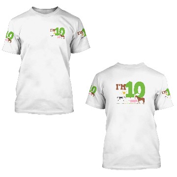 Discover 10th Birthday Farm Animals 3D T Shirts