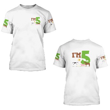 Discover 5th Birthday Farm Animals 3D T Shirts