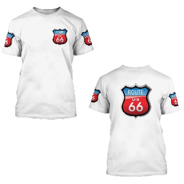 Discover Route 66 Icon 3D T Shirts