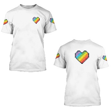 Discover Lgbt Pride Gaymer Pixel Art Heart 3D T Shirts