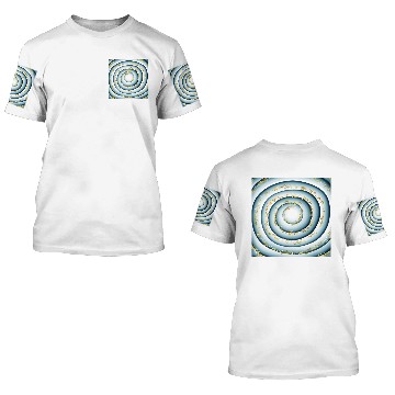Discover Dark Blue White Gold Fantasy Spiral Pattern 3D T Shirts