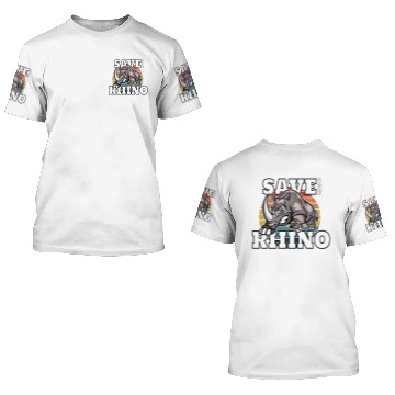Discover Save The Rhinos Funny Rhino 3D T Shirts