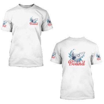 Discover Beach bound with surfing skeleton 3D T Shirts
