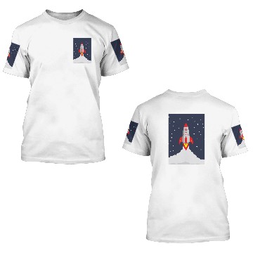 Discover Space Rocket 3D T Shirts