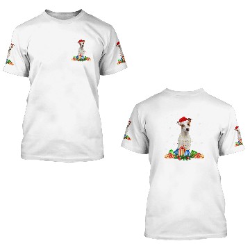 Discover Jack Russell Terrier Dog Christmas Lights Xmas 3D T Shirts