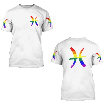 Discover LGBT Gay Pride Flag Pisces Zodiac Sign 3D T Shirts