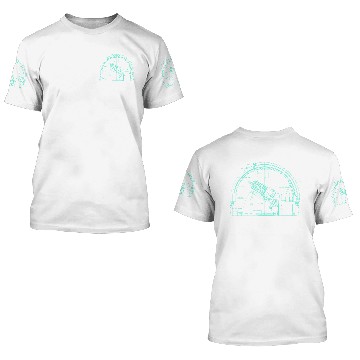 Discover Turquoise Astronomy telescope illustration 3D T Shirts