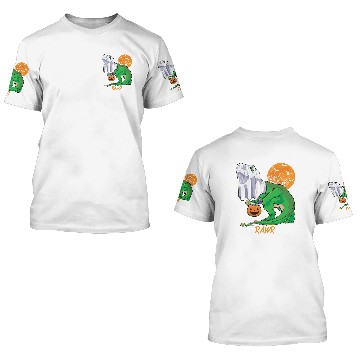 Discover Trick Rawr Treat Dinosaur Trex Boys Toddler Hallow 3D T Shirts