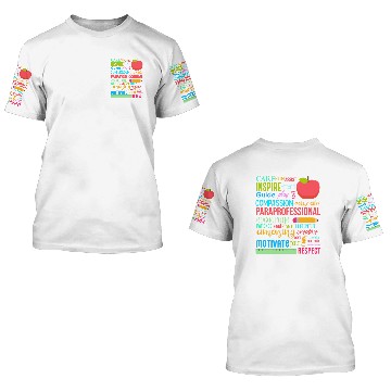 Discover Paraprofessional School Counselor Teacher 3D T Shirts