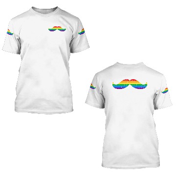 Discover Moustache Movember Rainbow Color Vintage Design 3D T Shirts