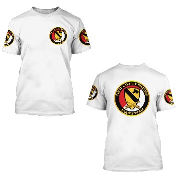 Discover Army 1st Cavalry Div Red White Afghanistan War 3D T Shirts