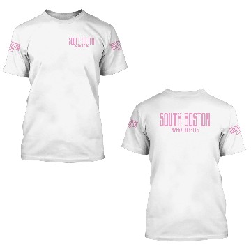 Discover South Boston Massachusetts Vintage Text Pink Print 3D T Shirts