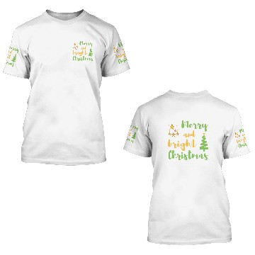 Discover Merry and bright CHRISTMAS1 3D T Shirts
