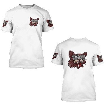Discover cat fancy striped sunglasses 8 bit pixel style 3D T Shirts