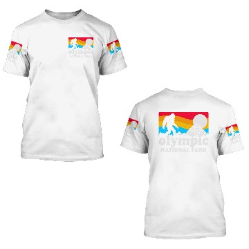 Discover Retro Olympic National Park Bigfoot 3D T Shirts