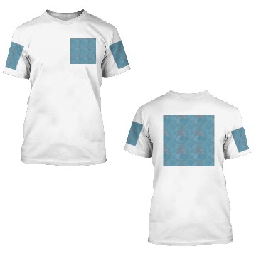 Discover Blue Floral Leaves Batik Pattern 3D T Shirts