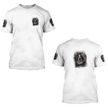 Discover Saint Bernard Dog Portrait 3D T Shirts