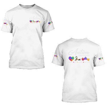 Discover Autism Autistic Awareness Puzzle Heart Warrior 3D T Shirts