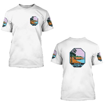 Discover Acadia National Park Maine Bar Harbor Emblem 3D T Shirts