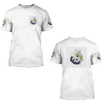 Discover Cute sweet panda with bamboo 3D T Shirts