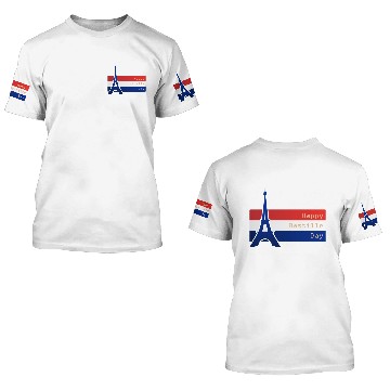 Discover Bastille Day Eiffel Tower 3D T Shirts