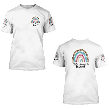 Discover 4th grade teacher rainbow teach love inspire lead 3D T Shirts