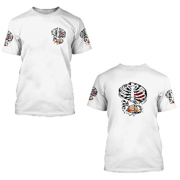 Discover Halloween Ripped Skeleton Rib Cage Candy Sweets 3D T Shirts