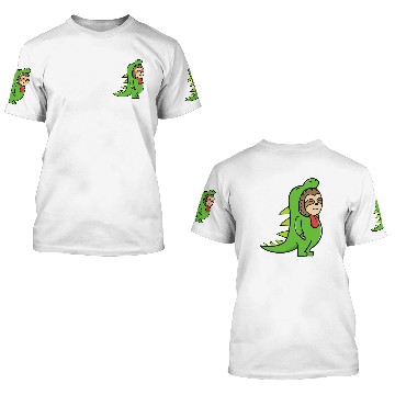 Discover Dinosaur with Sloth 3D T Shirts