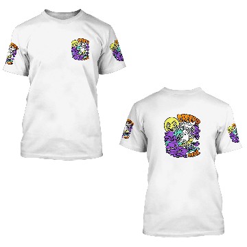 Discover Creep It Real Ghost Halloween Surfing Skeleton 3D T Shirts
