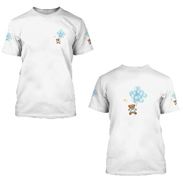 Discover Bear with Balloons 3D T Shirts