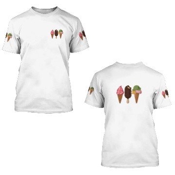 Discover Ice Cream Scoop Popsicle Gelato Ice Cream Lovers 3D T Shirts