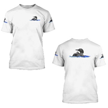 Discover Loon with two babies 3D T Shirts