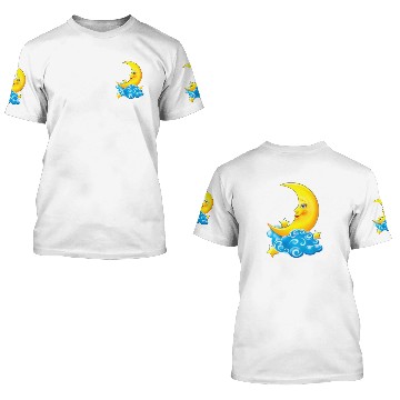 Discover dessin de croissant de lune 3D T Shirts