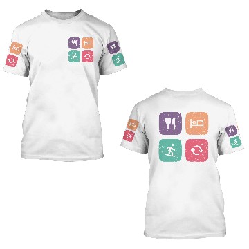 Discover Eat Sleep Snowboarding Repeat Square Vintage 3D T Shirts