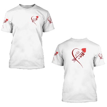 Discover Red floral cupid arrows heart Valentine's day 3D T Shirts