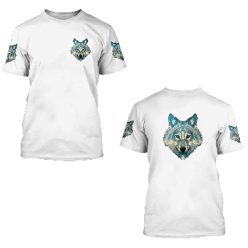 Discover Wolf Face Gray Wolf Fearless Warrior Wild Animal 3D T Shirts