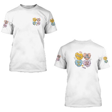 Discover Candy Hearts Retro Valentines 3D T Shirts