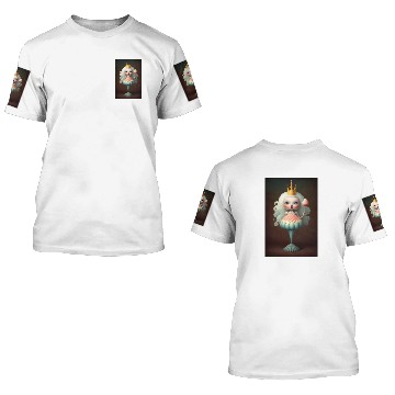 Discover Surreal mermaid doll with lollipop and crown 3D T Shirts