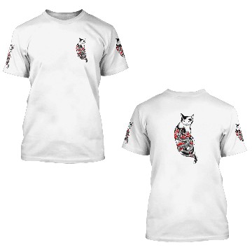 Discover Cat In Grey Snake Tattoo 3D T Shirts