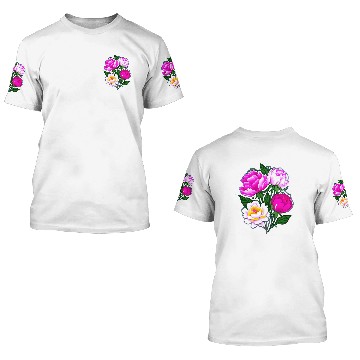 Discover Peony Flower Art 3D T Shirts