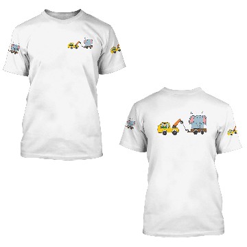 Discover Cute Tow Truck Towing An Elephant 3D T Shirts