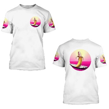 Discover Surfing banana sunset 3D T Shirts