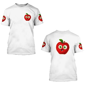 Discover Happy Apple Sticker 3D T Shirts