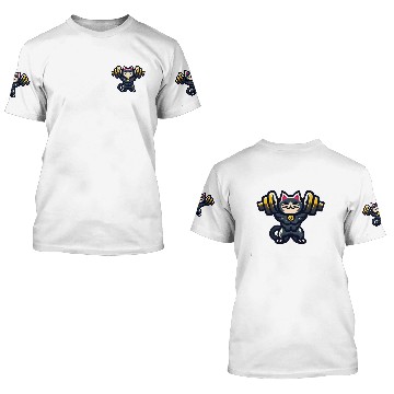Discover Weight Lifting Lucky Cat 3D T Shirts